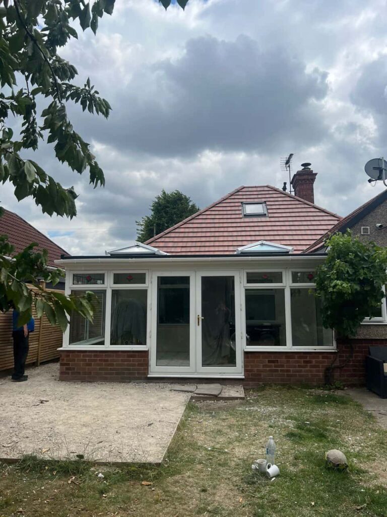 This is a photo of a hipped roof on a bungalow that has just had roof repairs carried out. Works carried out by Petersfield Roofing Repairs